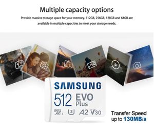 Memoria MicroSD Samsung 512GB EVO Plus 130MBs UHS-I Class10 U3 4K