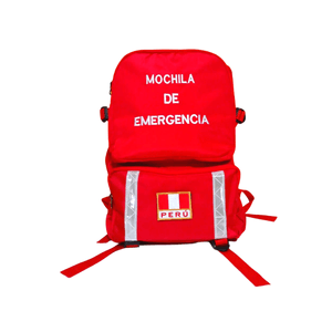 Mochilas De Emergencia Tela Nylon Con Cinta Reflectiva Rojo