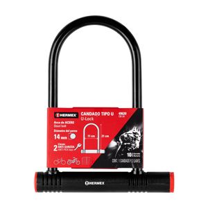 Candado Motocicleta Bicicleta Tipo U 14 mm Hermex
