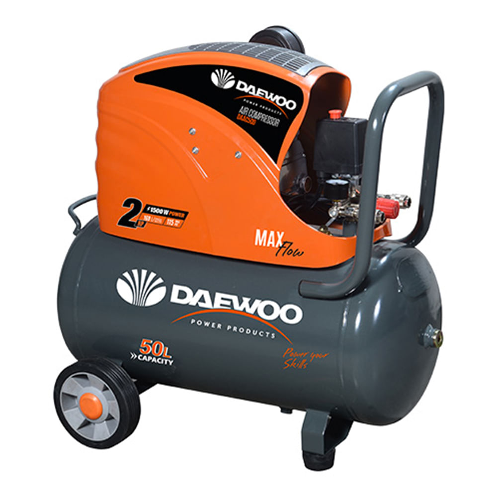 Compresor de Aire Daewoo DAAC50DN 2HP 1.5 kW 50 Litros Real Plaza