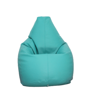 Puff Palmo Pera Grande Ultra Cuero Turquesa