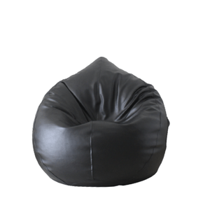 Puff Palmo Burbuja Grande Ultra Cuero Negro