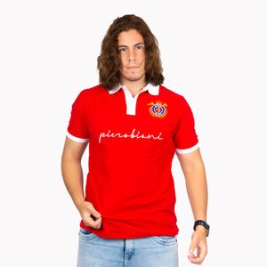 Polo Piero Biani Manga Corta Cuello Camisero Rojo Hombre