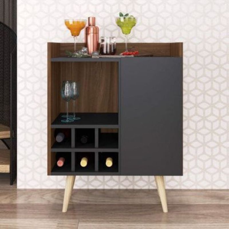 Mueble bar moderno, color: blanco - masintex negro