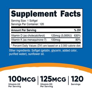 Vitamina D3 5000iu K2 Importada