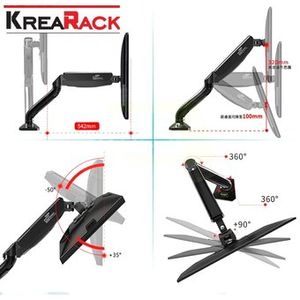 Rack para Monitor Ergonómico 13 a 27" Krearack Negro