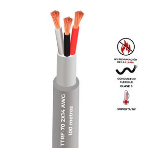 Cable vulcanizado TTRF-70 2x14 AWG gris
