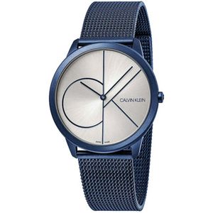 Reloj Calvin Klein Minimal K3M51T56 Suizo Para Hombre Acero Inoxidable Azul Plateado
