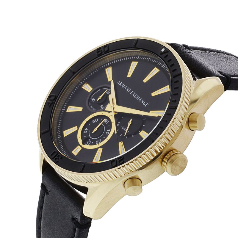 Reloj armani exchange negro con online dorado