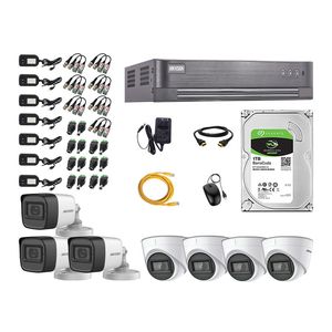 Kit 7 Cámaras de Seguridad Hikvision con Audio Incorporado Full HD 1080p
