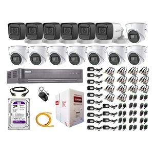 Kit 14 Cámaras de Seguridad Hikvision Audio Incorporado Full HD 2Mp