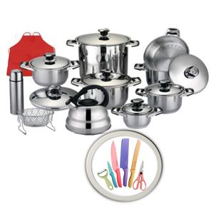 Set de Ollas Megamom 19 Piezas con Set de Cuchillos de Regalo