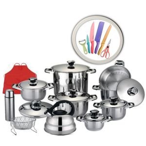 Set de Ollas Megamom 19 Piezas con Set de Cuchillos de Regalo