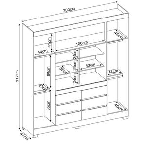 Ropero Palmeira 4 Puertas 6 Cajones Alme OffWhite