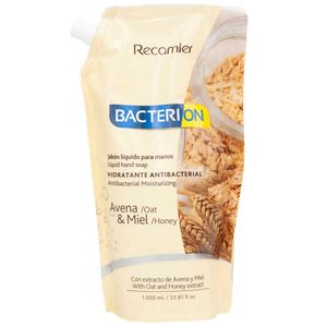 Jabón Líquido Antibacterial BACTERION Avena y Miel Doypack 1L