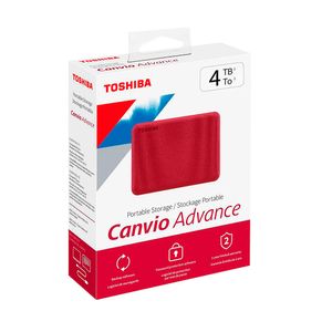 Toshiba Disco Externo HD 4TB Canvio Advance Red  V10