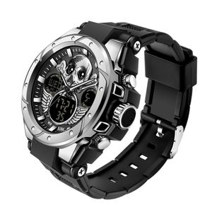 Reloj Hombre Sanda 6087 Plateado Doble Horario