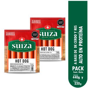 Pack Hot Dog SUIZA Paquete 200g + 440g