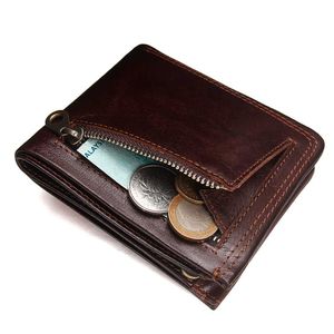 Billetera de Cuero Genuino Contacts Marron