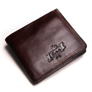 Billetera de Cuero Genuino Contacts Marron