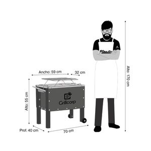 Caja china mediana + Varillas Grillcorp