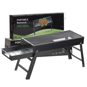 Parrilla a Carbón Plegable Portátil Picnic Jardín Terraza Rectangular