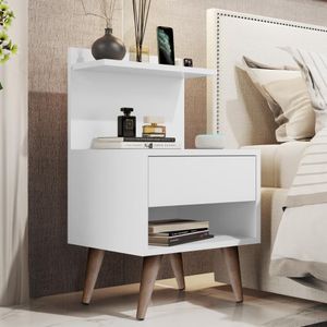 Mesa de Noche Velador Vintage Zahara Color Blanco