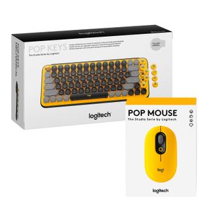 Teclado Mecanico + Mouse Logitech Pop Keys Negro Amarillo
