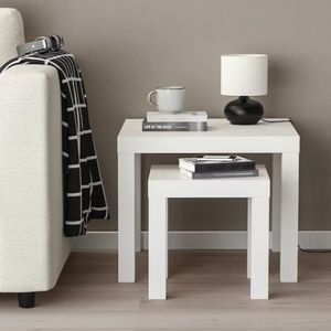 Set de 2 Mesas Auxiliares Minimalistas Bibéi Blanco
