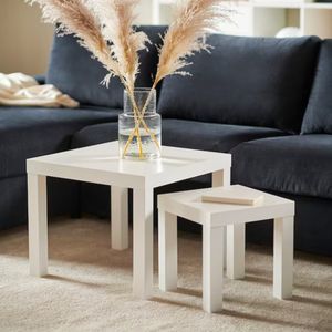 Set de 2 Mesas Auxiliares Minimalistas Bibéi Blanco