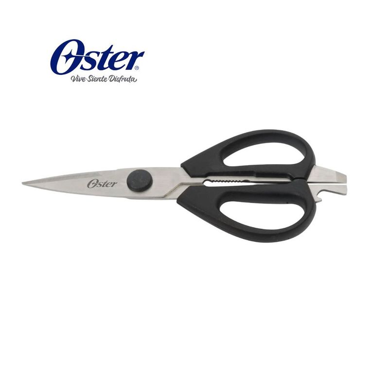 Juego de Tijeras de Cocina de 2 Piezas Acero Inoxidable Oster Huxford Color  Acero/Negro