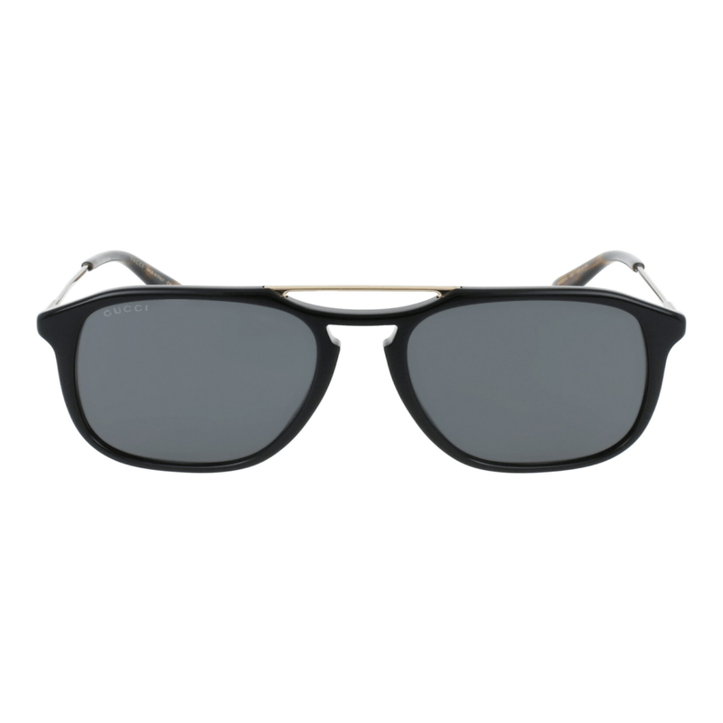 Lentes de Sol Cuadradas Gucci Gucci GG0321S 30002848 001 para Hombre en Negro Dorado Gris Real Plaza