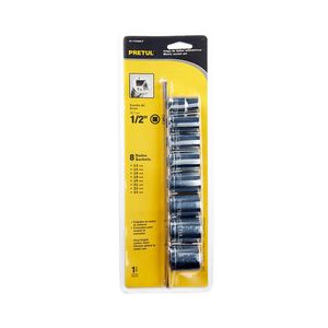 Juego de 8 dados de 1/2" Pretul 21176  en milímetros