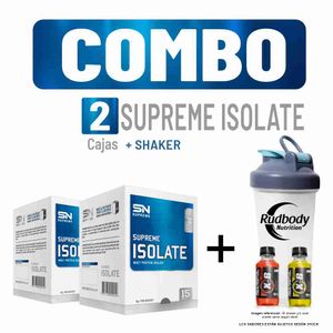 Combo Supreme Nutrition - 2 Supreme Isolate Caja 15 Unid Chocolate + Shaker