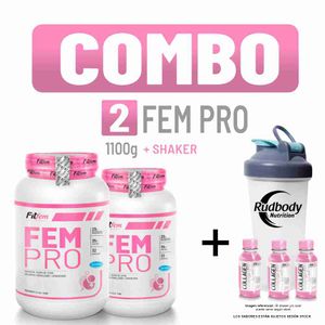 Combo Fitfem - 2 Fem Pro 1100gr Vainilla + Shaker