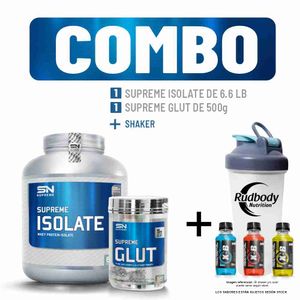 Combo Supreme Nutrition - Supreme Isolate 6.6 Libras Chocolate + Supreme Glut 500gr + Shaker