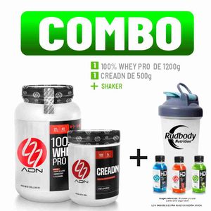 Combo Adn Nutrition - 100% Whey Pro 1200gr Chocolate + Creadn 500gr + Shaker