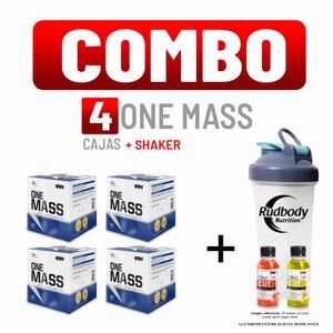 Combo Innovate Nutrition - 4 One Mass Caja 10 Unid Vainilla + Shaker