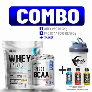 Combo Universe Nutrition - Whey Pro 3000gr Vainilla + Pro Bcaa 6000 500gr Naranja + Shaker