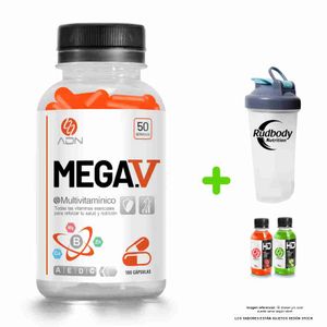 Multivitamínico ADN Nutrition Mega V De 100 Caps + Shaker