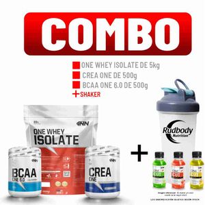 Combo INN - One Whey Isolate 5000gr Chocolate + Crea One 500gr + Bcaa One 500gr Fruit Punch + Shaker