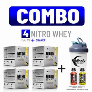 Combo Universe Nutrition - 4 Nitro Whey Caja 10 Unid Chocolate + Shaker