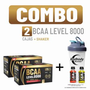 Combo Level Pro - 2 Bcaa Level 8000 Caja 30 Unid Orange + Shaker