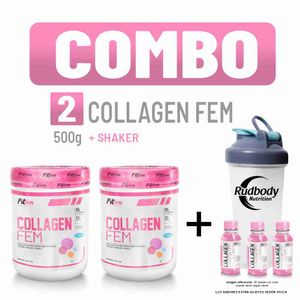 Combo Fitfem - 2 Collagen Fem 500gr Naranja + Shaker