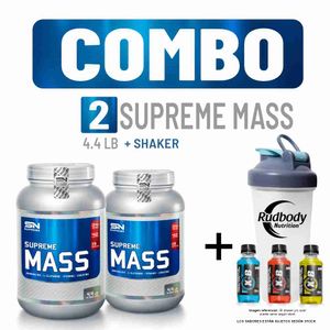 Combo Supreme Nutrition - 2 Supreme Mass 4.4 Libras Vainilla + Shaker