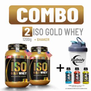 Combo Level Pro - 2 Iso Gold Whey 2.650 Libras Strawberry + Shaker