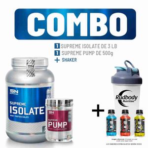 Combo Supreme Nutrition - Supreme Isolate 3 Libras Chocolate + Supreme Pump 500gr Watermelon +Shaker