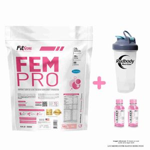 Proteína Fitfem Fem Pro 3000gr Vainilla + Shaker