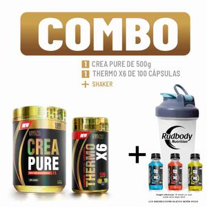 Combo Level Pro - Crea Pure 500gr + Thermo X6 Frasco De 100 Caps + Shaker