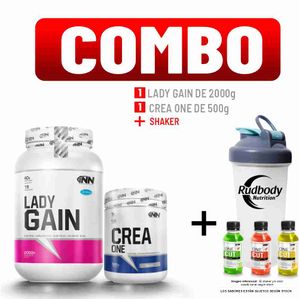 Combo Innovate Nutrition - Lady Gain 2000gr Vainilla + Crea One 500gr + Shaker